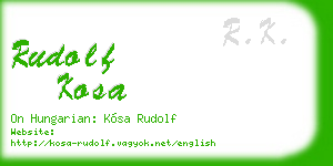 rudolf kosa business card